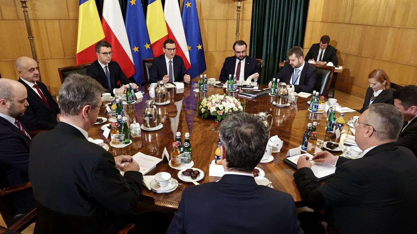 Mateusz Morawiecki lengyel miniszterelnök fogadta Nicolae Ciucă román kormányfőt
