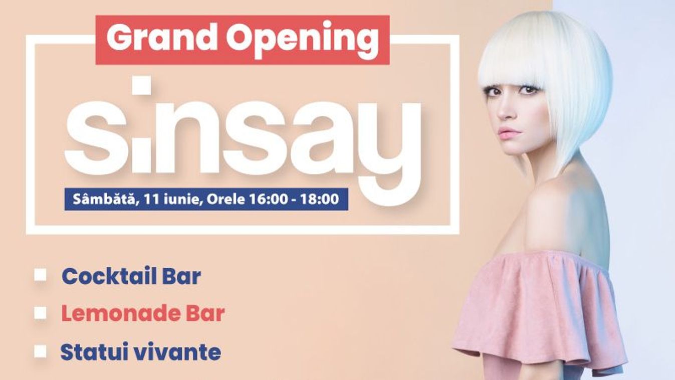 Nagyvárad legnagyobb Sinsay-üzlete nyílik meg az ERA Parkban. Minden termékre 20% kedvezmény!