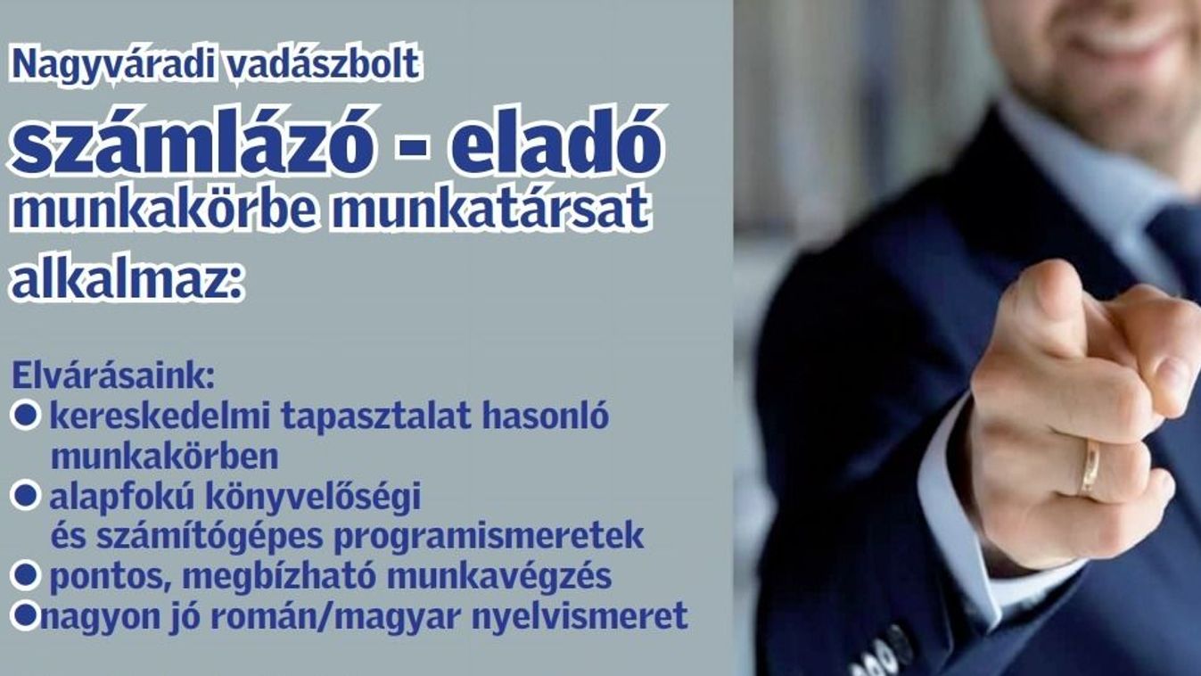 Nagyváradi vadászbolt munkatársat alkalmaz